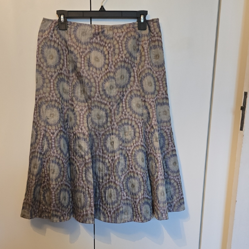 Lafayette 148 New York A-Line Skirt in Purple and Gray